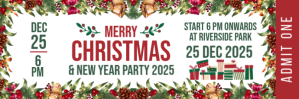 White Christmas and New Year Party E-mail-overskrift Template