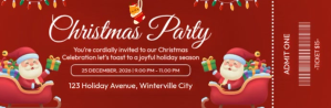 Rød Christmas Party Invitation Encabezado de correo electrónico Template