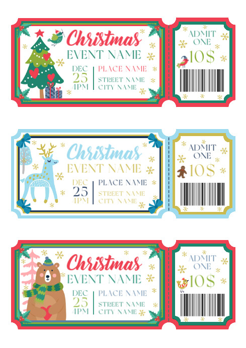 Christmas Tickets Template Design | PosterMyWall