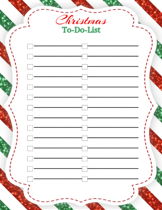 Christmas To-Do-List Printable Ulotka (US Letter) template