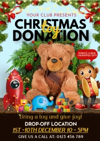 christmas toy drive,giveaway,event A6 template