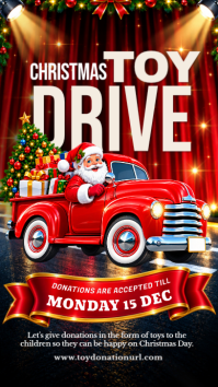 Czarny Christmas Toy Drive Instagram Story Template