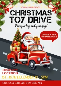 christmas toy drive,giveaway,event A6 template
