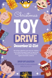 Christmas Toy Drive Campaign Poster template