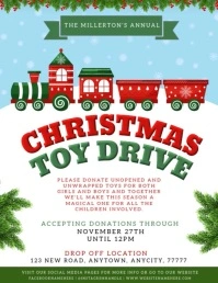 Christmas toy drive Charity Event ad Template Folheto (US Letter)
