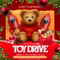 Christmas toy drive โพสต์บน Instagram template