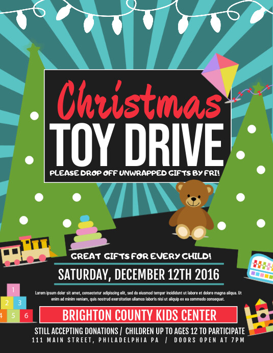 Christmas toy drive Template PosterMyWall