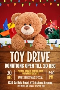 christmas toy drive Poster template