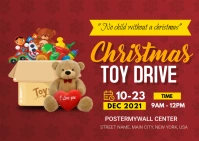 christmas toy drive Postcard template