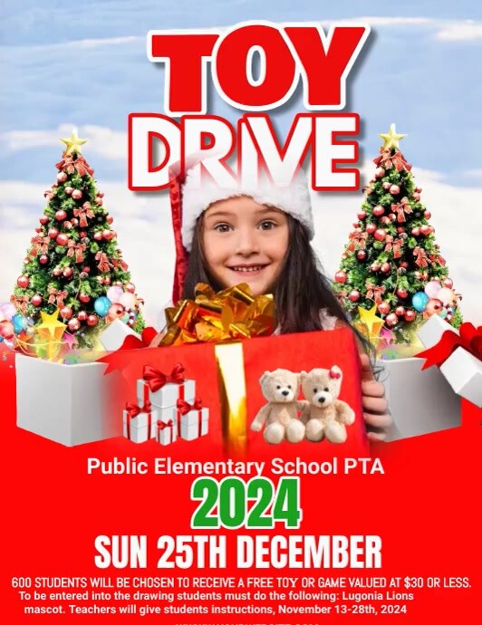 christmas toy drive Flyer (US Letter) template