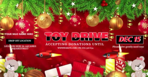 Christmas toy drive delt Facebook-billede template