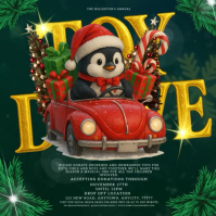 Christmas Toy drive event design template Square (1:1)