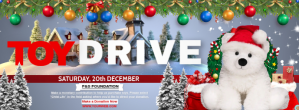 christmas toy drive flyer Facebook-coverfoto template