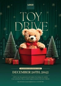 Christmas Toy Drive Flyer A4 template