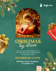 Christmas Toy Drive Flyer Instagram Portrait template