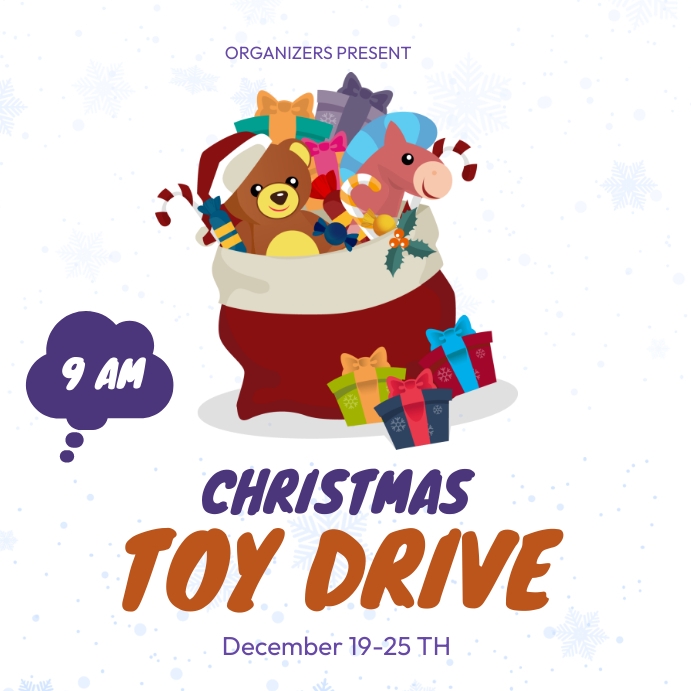 CHRISTMAS TOY DRIVE FLYER Сообщение Instagram template