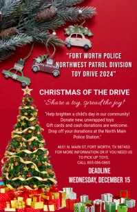 christmas toy drive Flyer Tabloid template