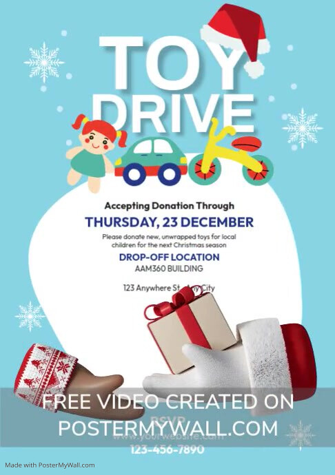 Christmas Toy Drive Flyer Template PosterMyWall