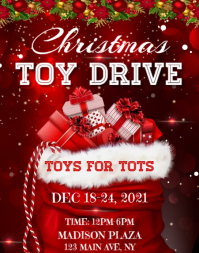 Christmas Toy Drive Flyer Template Poster/Wallboard