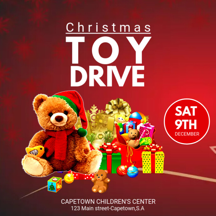 Christmas toy drive flyer template PosterMyWall