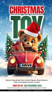christmas toy drive instagram story template