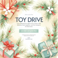 Christmas Toy Drive Post Instagram Post Wpis na Instagrama template