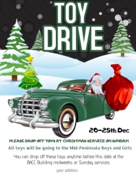 christmas toy drive poster Folheto (US Letter) template