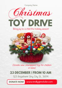 Christmas Toy Drive Poster Template – Holiday Charity Donation Event Design A2