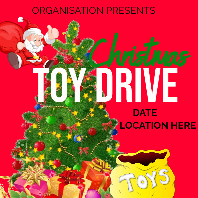 Plantilla de Christmas Toy Drive Template PosterMyWall