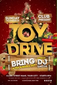 Christmas Toy Drive Video Ads Poster template