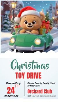Hvid Christmas Toy Drive Digitalt display Template