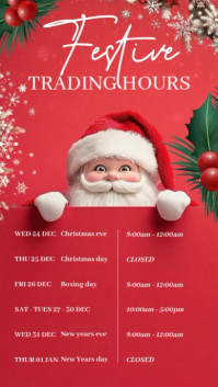 Christmas trading hours design template Instagram Story
