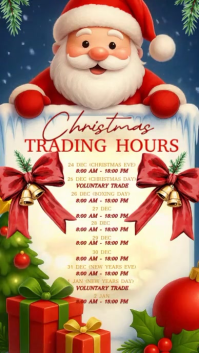 Christmas trading hours design template Instagram Story