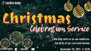 黑色 Christmas Celebration Service YouTube-miniature Template