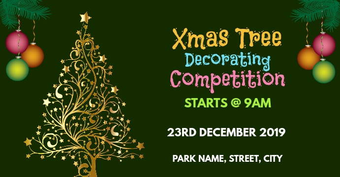 Christmas tree decorating competition Template  PosterMyWall