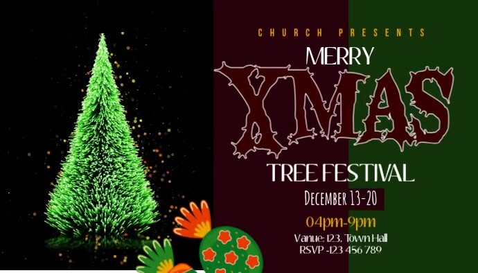 Rustic Christmas Tree Header Design Christmas Tree Festival Blog Header Template | PosterMyWall