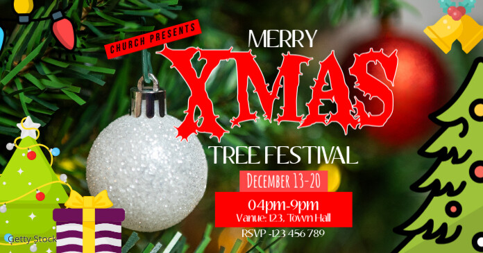 Plantilla de Christmas Tree Festival Facebook Share Image | PosterMyWall
