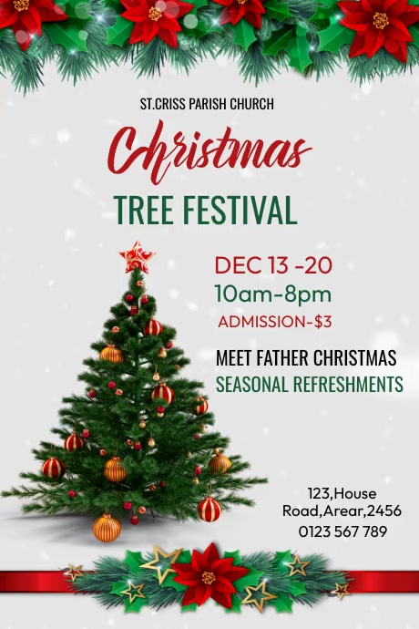 christmas tree festival poster Template  PosterMyWall
