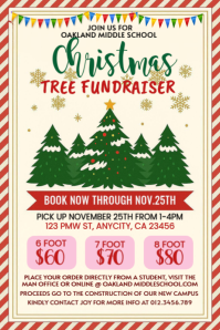 Kuning Christmas Tree Fundraiser Plakat Template