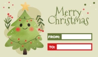 Christmas Tree Greeting Card Tag template