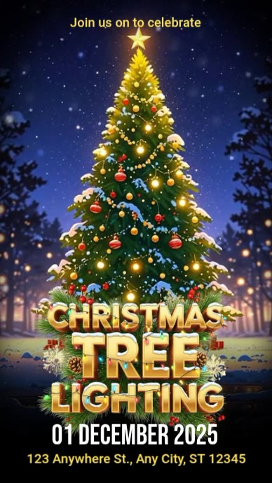 Plantilla de Christmas Tree Lighting Celebration | PosterMyWall