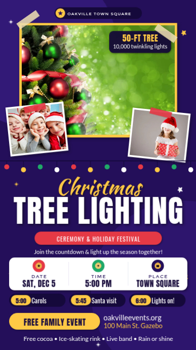 Christmas Tree Lighting Ceremony Story Template | PosterMyWall