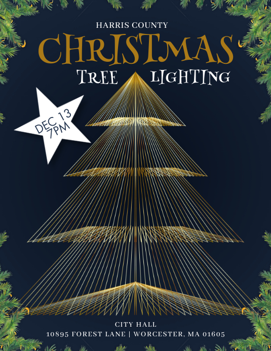 Tree Lighting Flyer.pdf Christmas Tree Lighting Template | PosterMyWall