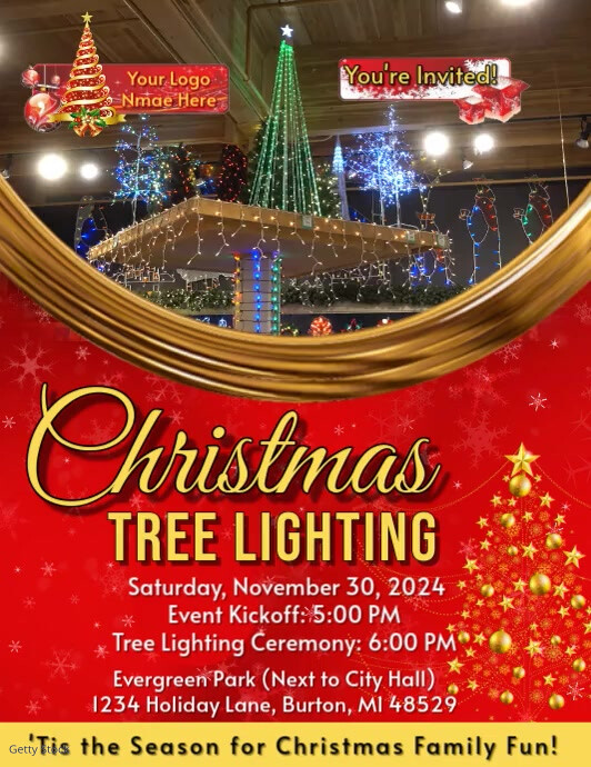 Christmas Tree Lighting Flyer Template | PosterMyWall