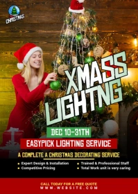 Christmas Tree Lighting Flyer A6 template