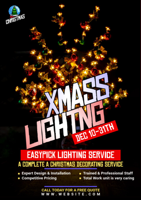 Christmas Tree Lighting Flyer Template PosterMyWall