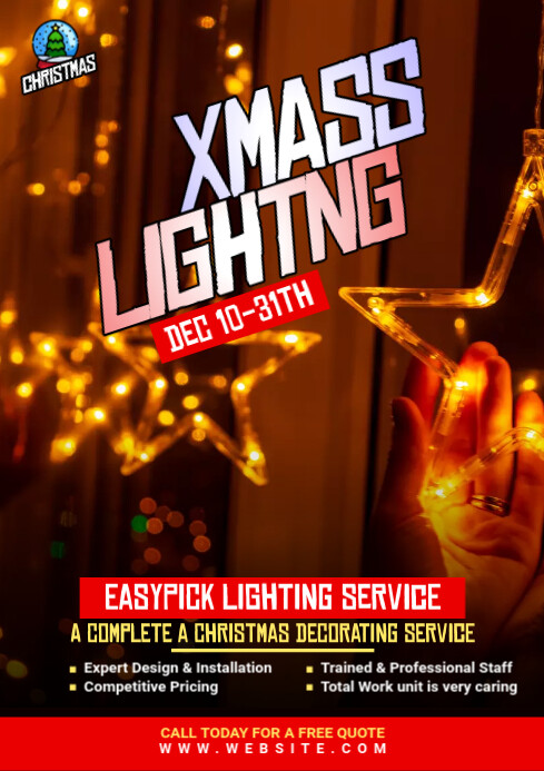 Christmas Tree Lighting Flyer Template PosterMyWall