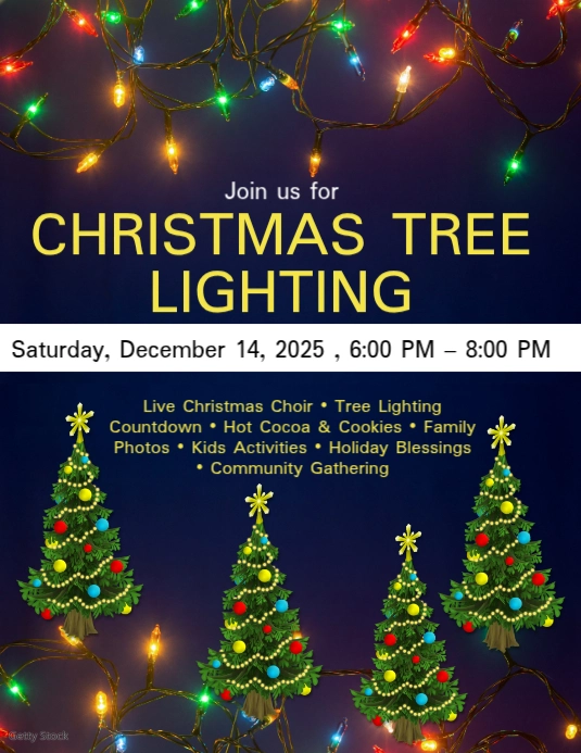 Tree Lighting Flyer.pdf christmas tree lighting flyer Template | PosterMyWall