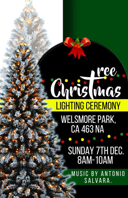 CHRISTMAS TREE LIGHTING RACK CARD (2) Szeroki pół strony template