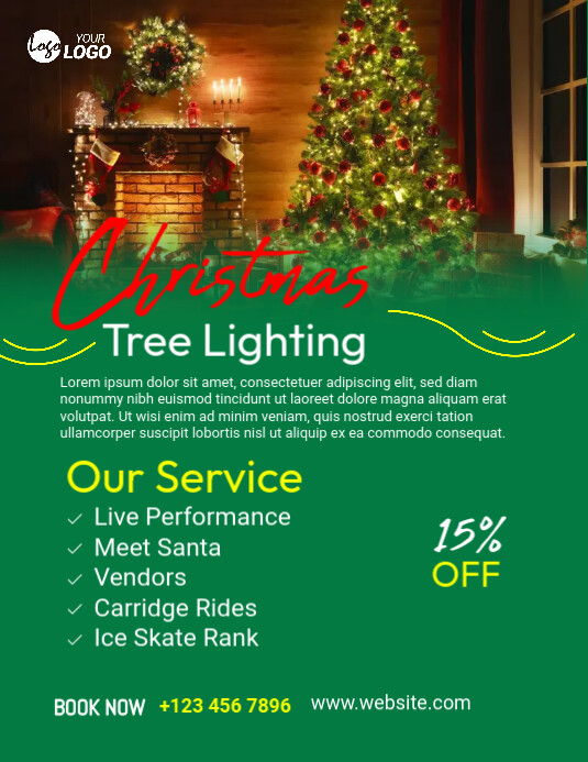 Tree Lighting Flyer.pdf Christmas Tree Lighting Services Flyer Template | PosterMyWall
